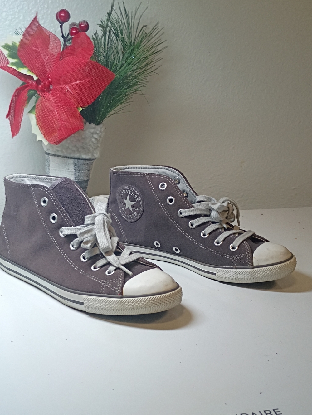 Converse High Top Sneakers - Gray with White Accents